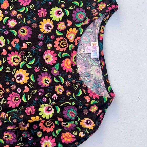 LuLaRoe Floral Dress - Black, Pink, Orange, Green - Picture 2 of 6